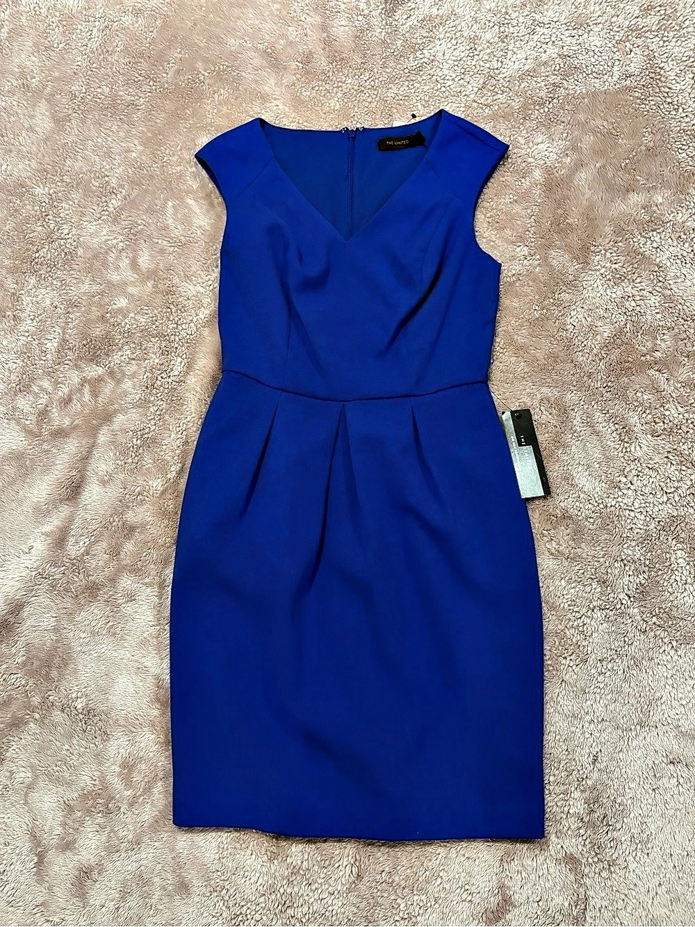 The Limited Blue Pleated Midi Dress Size 2 NWT